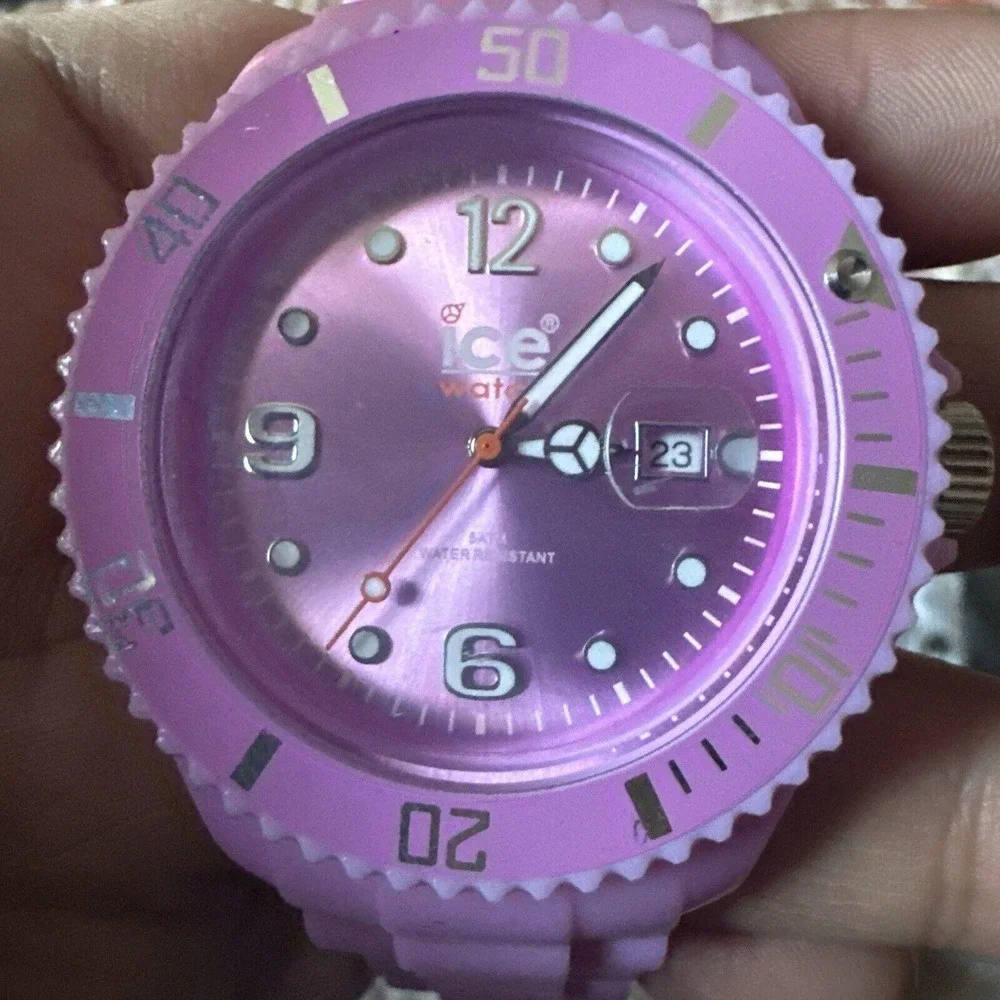 Running Ice‎ Watch 44mm Classic Light Purple Plastic Resin Quartz Watch Big Dial